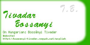 tivadar bossanyi business card