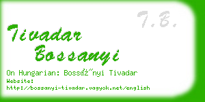 tivadar bossanyi business card